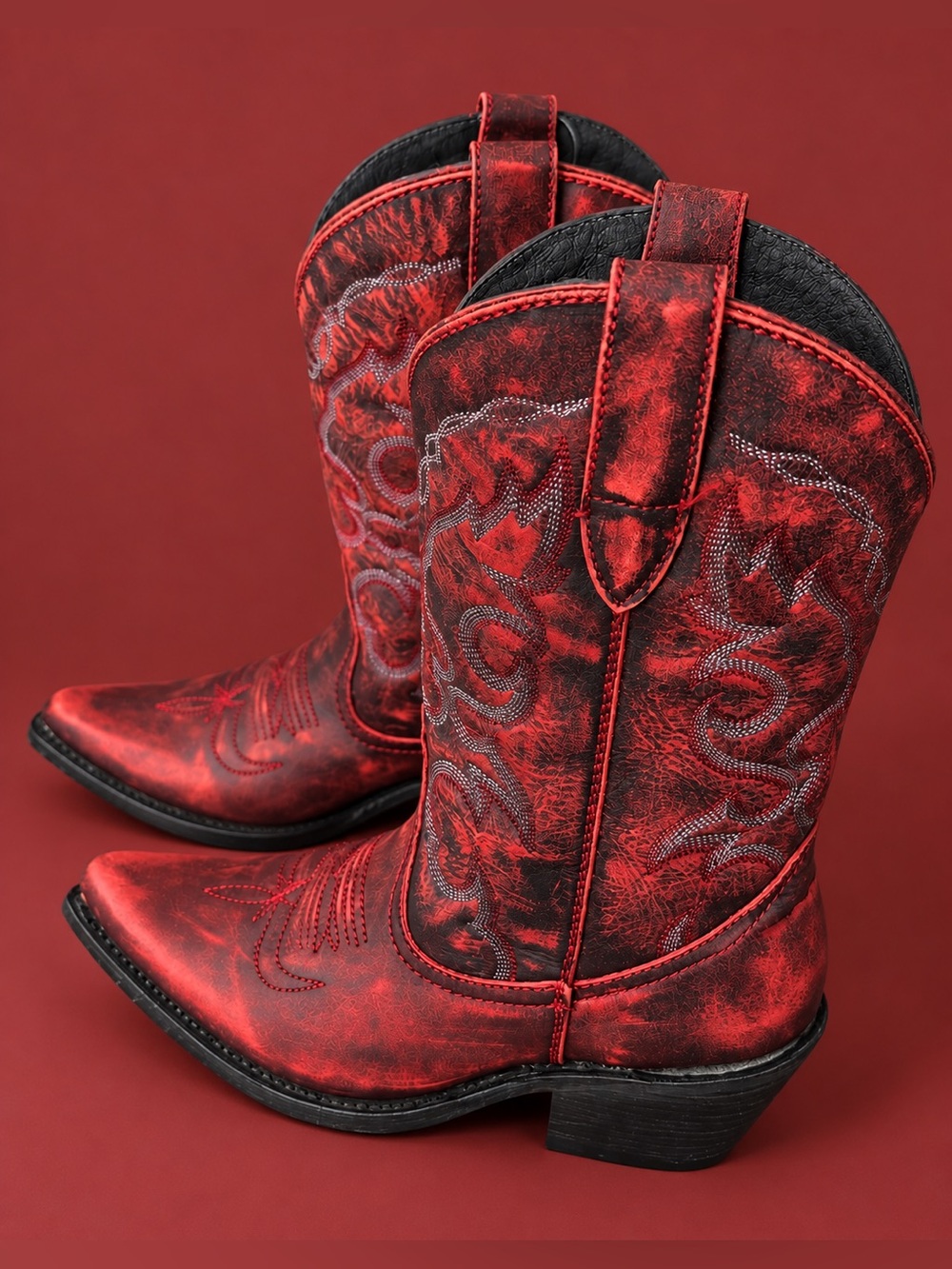LIBERTY BLACK Sienna Distressed Western Boots Rojo Size 8.5 BNWT & Box SOLD OUT
